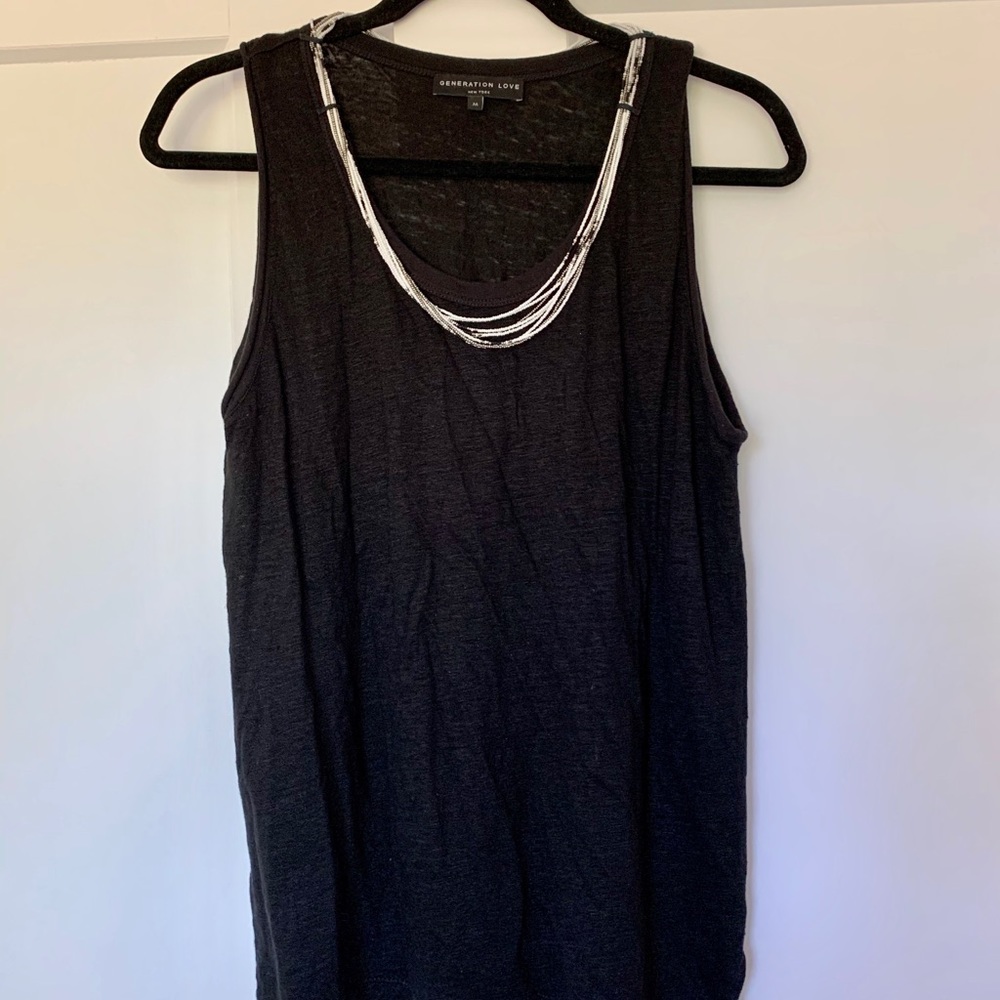 Generation Love Black Tank With Necklace